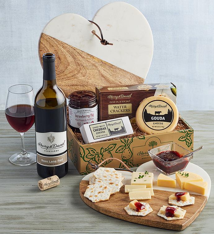 Valentine's Day Cheese Gift with Wine